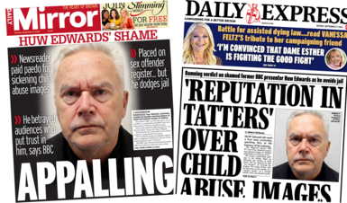 Front pages of Daily Mirror and Daily Express 