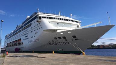 An Ambassador Cruise Line ship docked