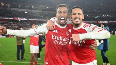 Arsenal's William Saliba and Gabriel