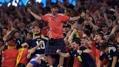 Scotland fans celebrate at Boston Stadium