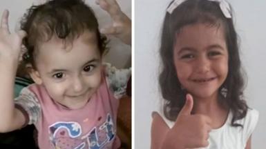 Two girls who have been shot dead in Gaza - both with dark hair and brown eyes, smiling for the camera 