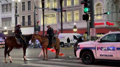 Police on horseback in central New Orleans