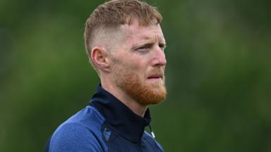 Ben Stokes looks on during Durham training