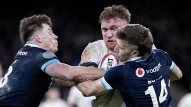 England playing Scotland in the 2025 Six Nations