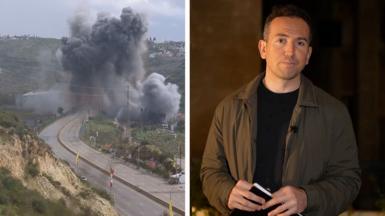 Bridge explosion in Lebanon split screen with Hugo Bachega