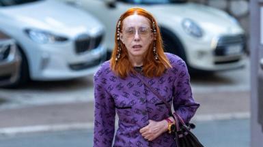 Ekaterina Barrett takes her three dogs for a stroll in Monaco. 8 June 2023