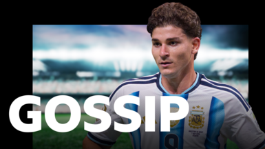 Gossip graphic with a picture of Julian Alvarez