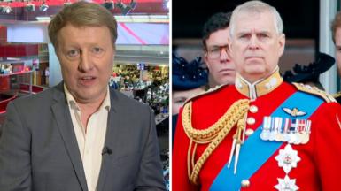 Split image, Andrew Verity on left and Andrew Mountbatten-Windsor on right