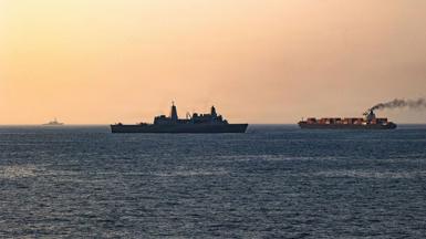 AH-64 Apache helicopters patrol the Strait of Hormuz