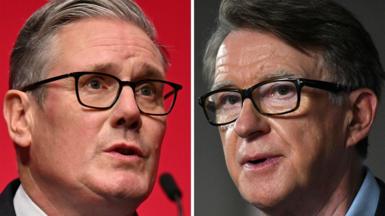 Composite image of Keir Starmer and Peter Mandelson