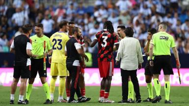 Calvin Bassey on the pitch at full-time