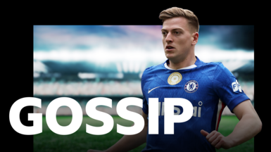 Gossip graphic with a picture of Liam Delap