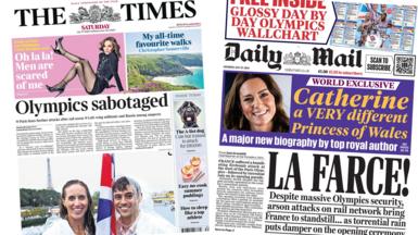 Front pages of the Times and Daily Mail