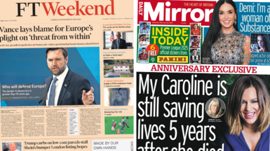 Images of the FT and Daily Mirror