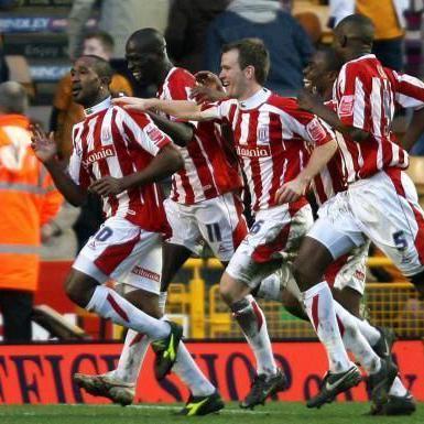 Ricardo Fuller celebrates after his goal against Wolves in 2008 which sealed a crucial 4-2 win for Stoke