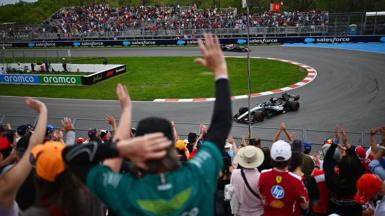 Fans watch George Russell out on track in Montreal 