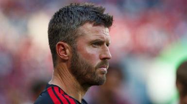 Image of Michael Carrick looking on following the pre-season match between AC Milan and Manchester United on August 15 2026