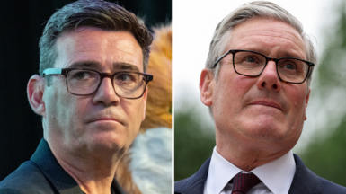 Andy Burnham (left) and (right) Sir Keir Starmer