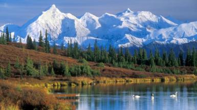 File image of a lake and mountains in Alaska