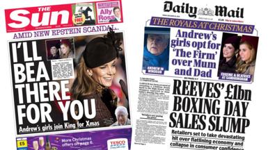Front pages of the Sun and the Daily Mail
