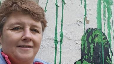 Loraine Holmes with new Banky mural