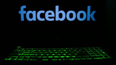 Facebook's logo on a laptop screen