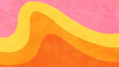 The logo for the Upbeat newsletter. It consists of four abstract style waves  - yellow orange and a darker orange and pink.