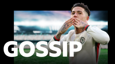 Enzo Fernandez with the BBC Sport gossip logo