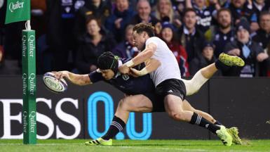 Darcy Graham let the ball slip from his grasp as he reached for the line