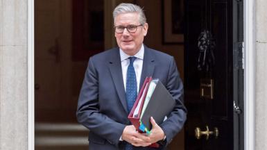 British Prime Minister Sir Keir Starmer departs 10 Downing Street for the House of Commons to attend the Prime Minister's Questions (PMQs) in London, United Kingdom on June 10, 2026. 