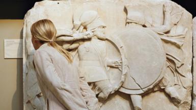 Relief from the Nereid Monument at the British Museum, London, England, UK