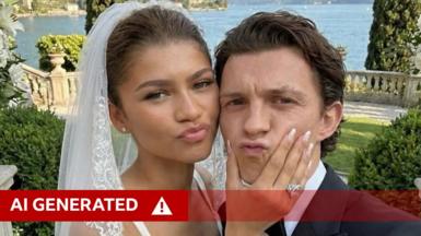 An AI created image of Zendaya and Tom Holland getting married