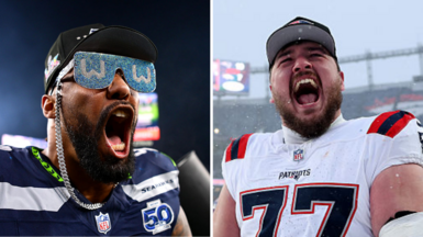 Seahawks and Patriots celebrate reaching the Super Bowl