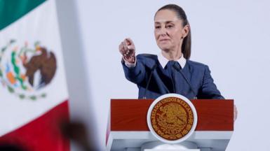 Mexican President Claudia Sheinbaum at the National Palace in Mexico City, Mexico