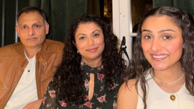 Natasha Suman (right) with her parents, Rita and Pawan