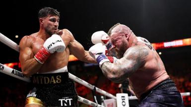 Tommy Fury and Eddie Hall fight