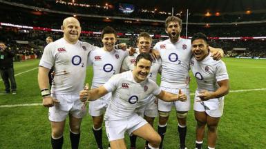 England celebrate beating New Zealand