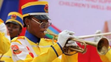 NOAP Brass Band members are playing during the 2024 Children&#039;s Day celebration held at Police College, Ikeja in Lagos, Nigeria, on Monday, May 27, 2024.