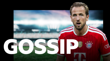 Harry Kane behind a gossip graphic