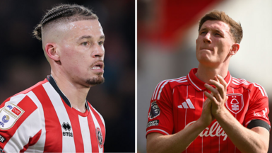 Manchester City midfielders Kalvin Phillips (left) and Elliot Anderson