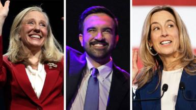 Mikie Sherill, Zohran Mamdani and Abigail Spanberger are pictured.