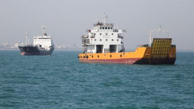 Vessels in the Strait of Hormuz near Bandar Abbas, Iran, May 4, 2026. 