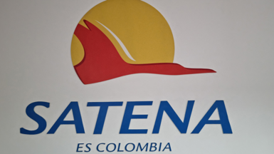 Satena Logo on a wall. File photo