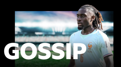BBC Sport Gossip graphic featuring image of Manu Kone playing for France