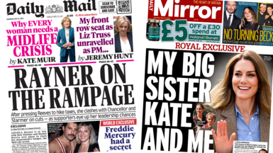 Daily Mail and Daily Mirror front pages