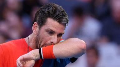 Cameron Norrie reacts during his 2026 Australian Open defeat by Alexander Zverev