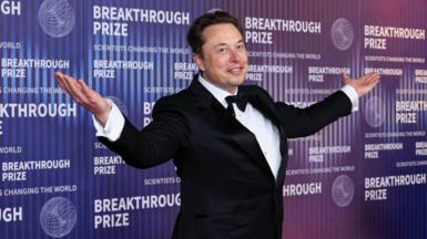 Elon Musk poses for photographers 