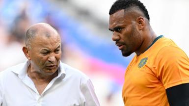 Samu Kerevi and Eddie Jones