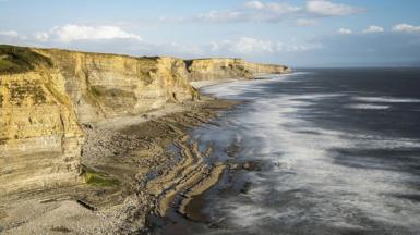 The cliffs at Dunraven Bay