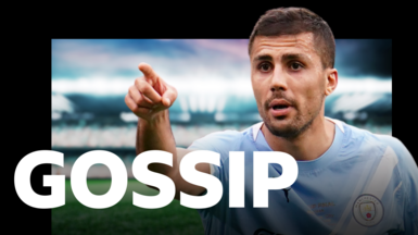 Manchester City midfielder Rodri pointing